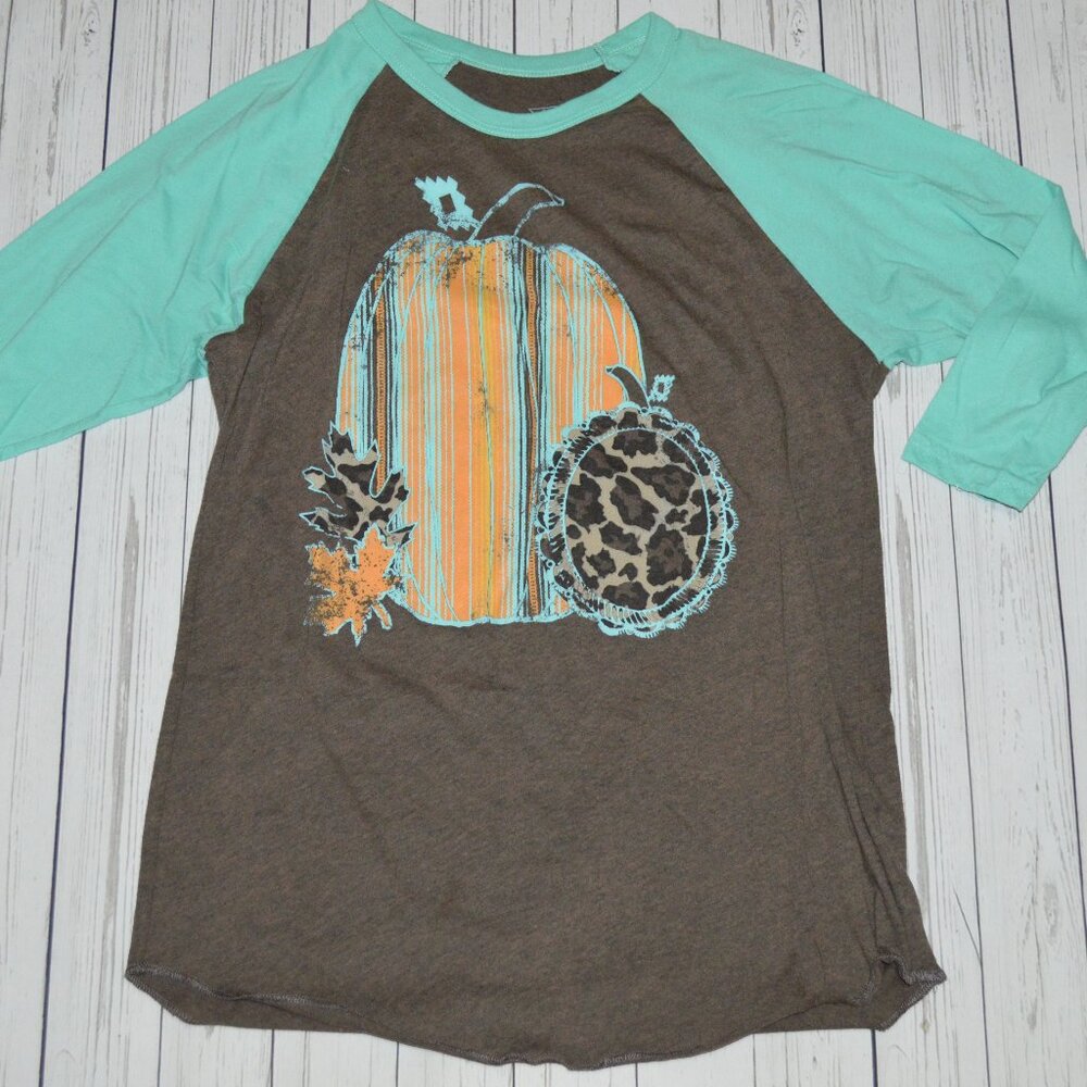 Crazy Train Pumpkin Raglan Tee - Medium